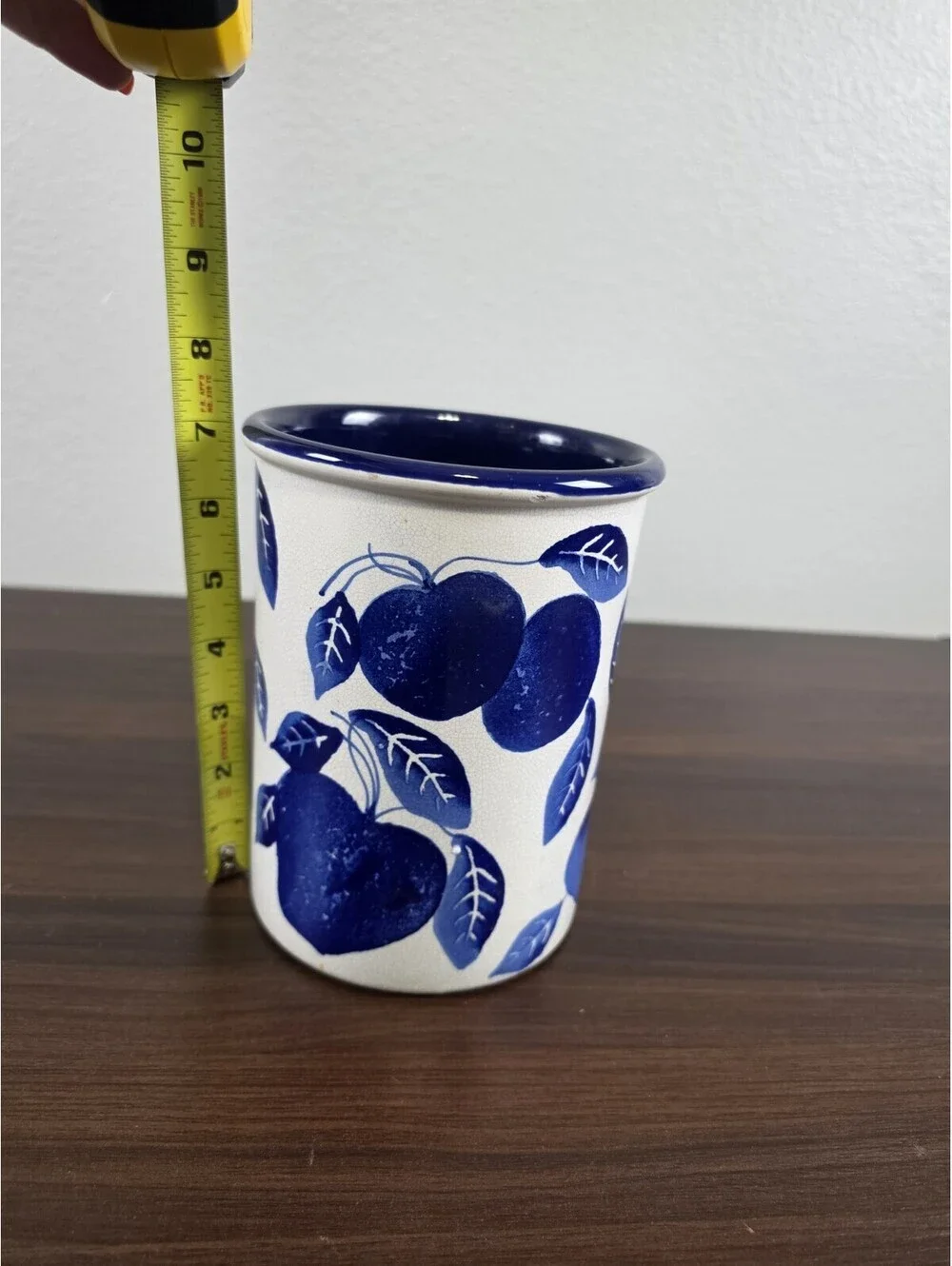 Ceramiche Alfa Blue and White Ceramic Container Made In Italy